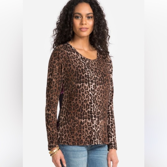 Johnny Was Regal Rose Leopard Print‎ Bamboo Top XL - Picture 3 of 9